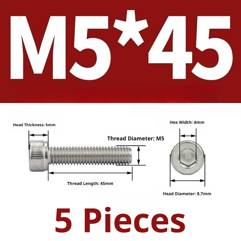 316 Stainless Steel Socket Head Cap Screws – Hex Allen Bolt, M2–M20, GB/T Standard, 4.8 Grade