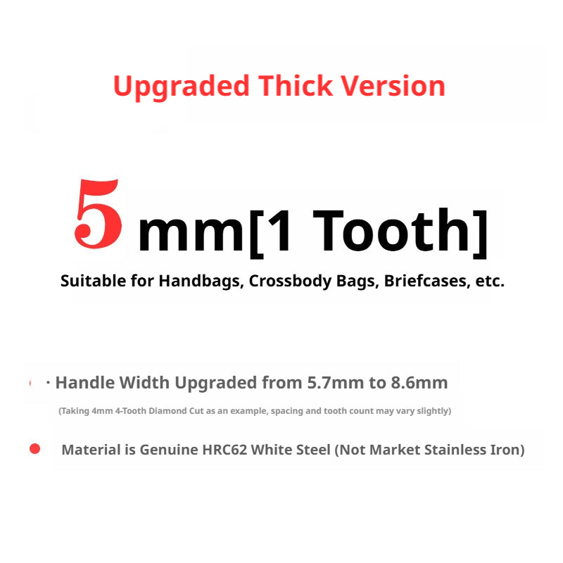 White Steel Diamond Chisel Set – 3/4/5/6mm Spacing, 1/2/4/6 Teeth for Leather Stitching