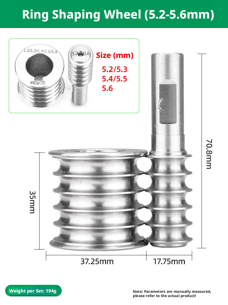 KCUTE Manual Ring Shaping Machine – 40+ Roller Wheels, for Gold/Silver