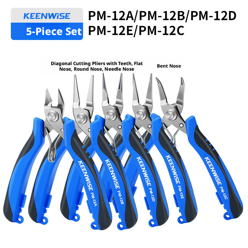 KEENWISE Mini Jewelry Pliers Set – 5 Types, 4"/4.5", Stainless Steel