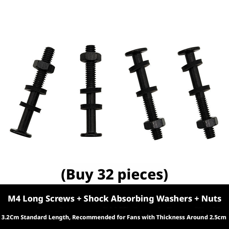 PC Case Fan Screws Kit – M3.5 M4 M5 Fan Mounting Screws with Nuts & Anti - Vibration Washers - HomeDIYer