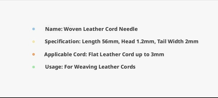 Woven Leather Cord Needle – 56mm Flat Cord Weaving Needle for 3mm Leather Rope (10 Pack)
