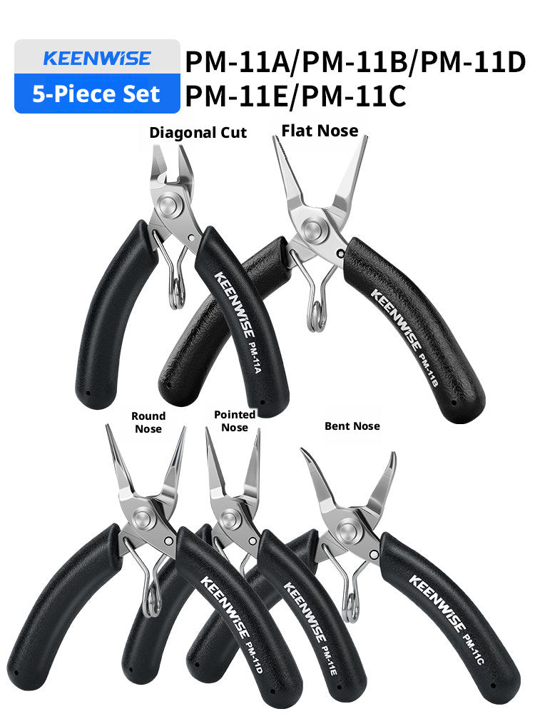 KEENWISE Mini Jewelry Pliers Set – 5 Types, 4"/4.5", Stainless Steel