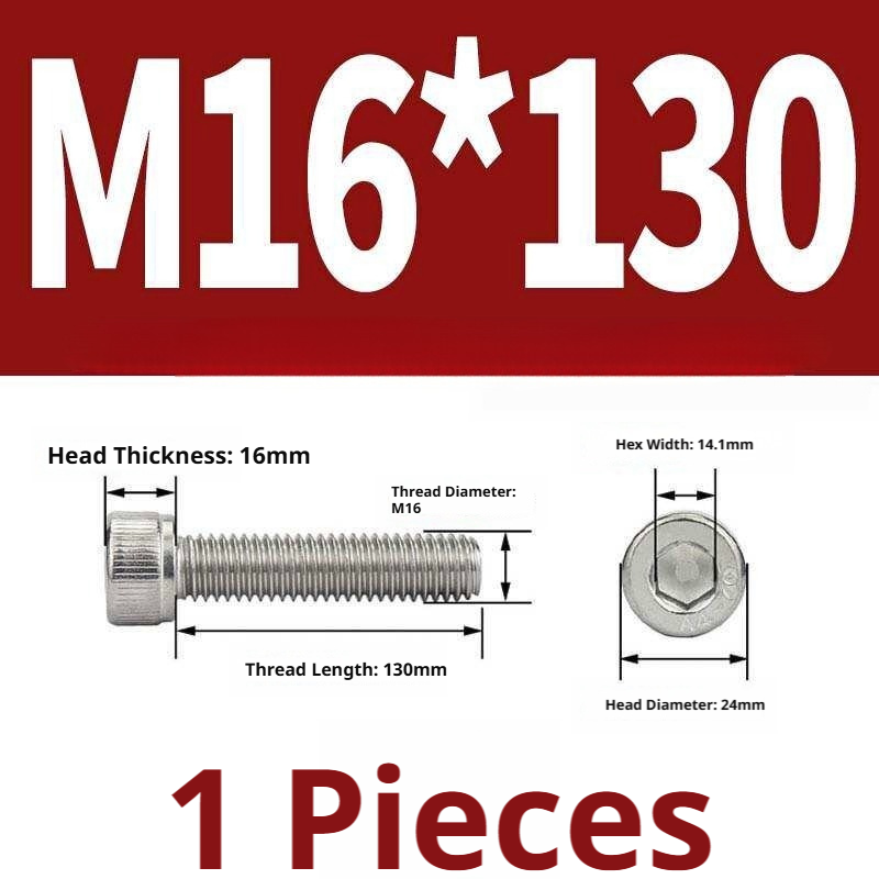 316 Stainless Steel Socket Head Cap Screws – Hex Allen Bolt, M2–M20, GB/T Standard, 4.8 Grade