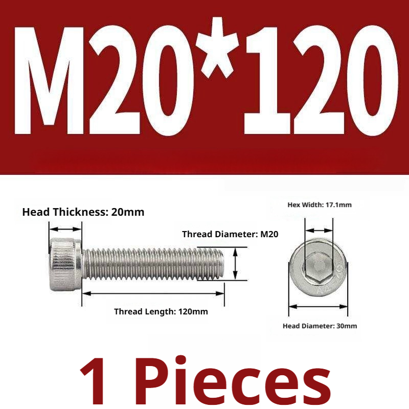 316 Stainless Steel Socket Head Cap Screws – Hex Allen Bolt, M2–M20, GB/T Standard, 4.8 Grade