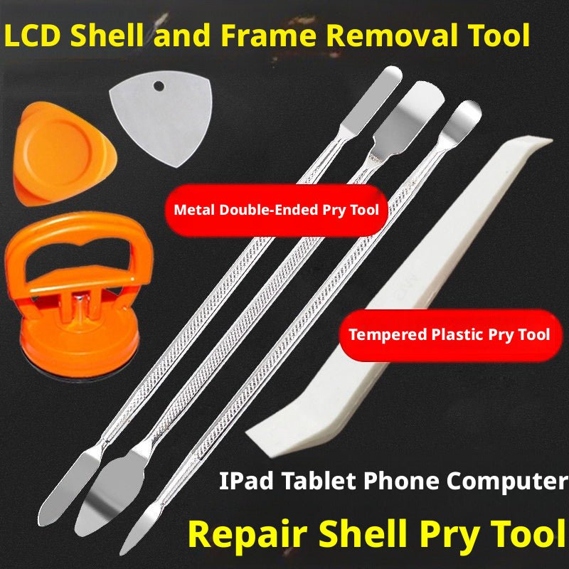 Electronics Repair Pry Tool Kit – Plastic Spudgers, Suction Cup & Metal Pry Bar for Phone, Tablet, Laptop & LCD Screen Disassembly | 1 Set Per Order - HomeDIYer