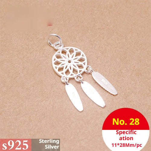s925 Sterling Silver Pendants & Beads – 40+ Shapes for DIY Red String Bracelets, Crystal Jewelry, Handmade Weaving Accessories