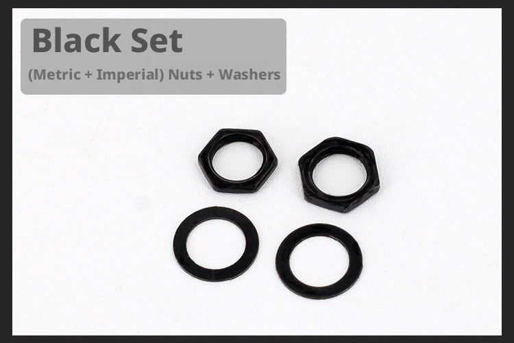 Electric Guitar Jack Nut & Washer Set – 6.35mm Output Socket Hardware (Metric + Imperial) – Silver/Black/Gold