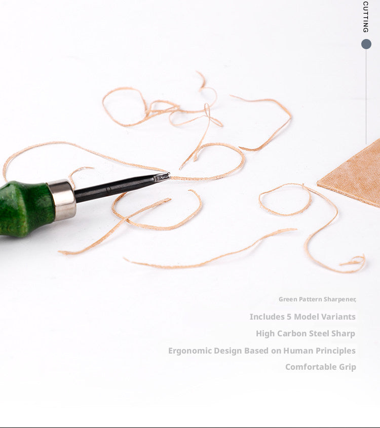 Leather - trimming trimmer leather goods making leather DIY tools manual trimming knife trimming green handle