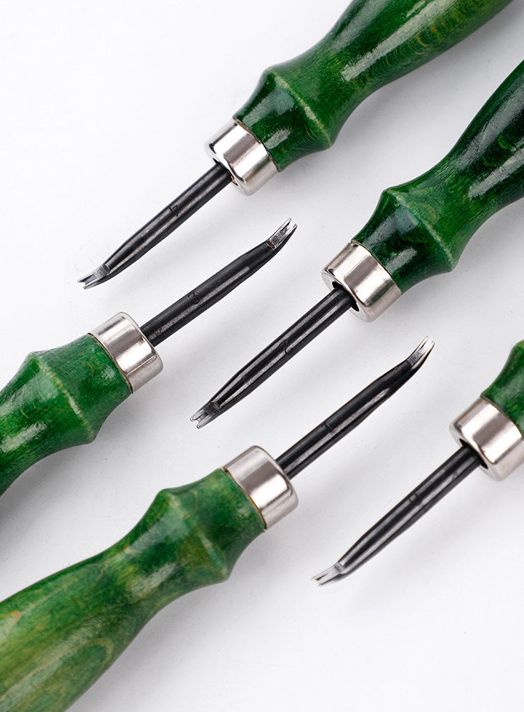 Leather - trimming trimmer leather goods making leather DIY tools manual trimming knife trimming green handle