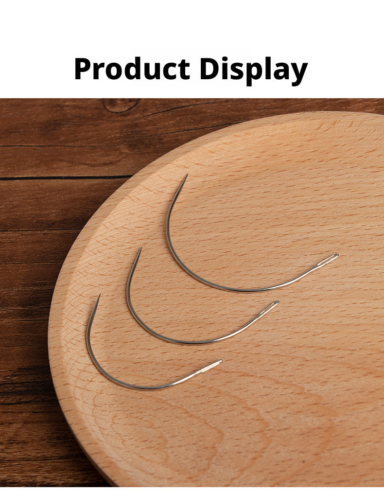 Round Head Hand Sewing Leather Needles – Straight, Curved & Self‑Threading, No.1/No.2, with Decorative Holders
