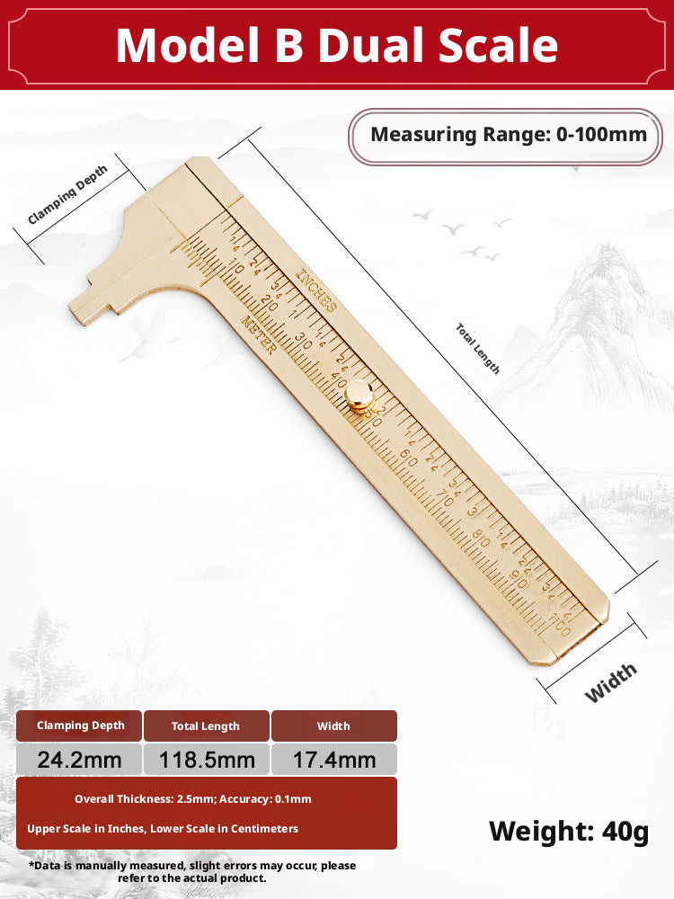 Solid Brass Mini Caliper Set – 0.1mm Accuracy, Jewelry & DIY Measurement