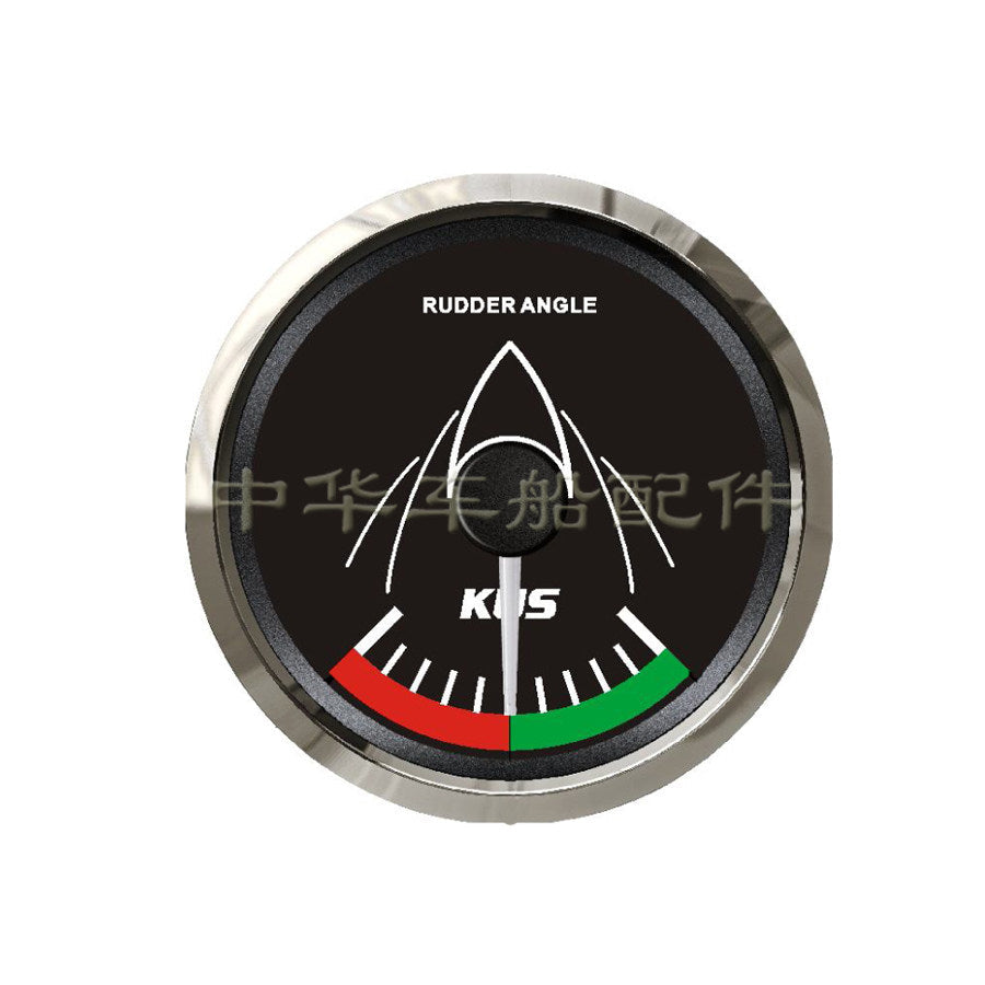 Marine Rudder Angle Indicator Gauge & Sensor – 316 SS Bezel, IP67, 12V/24V for Yachts, Speedboats & Fishing Boats