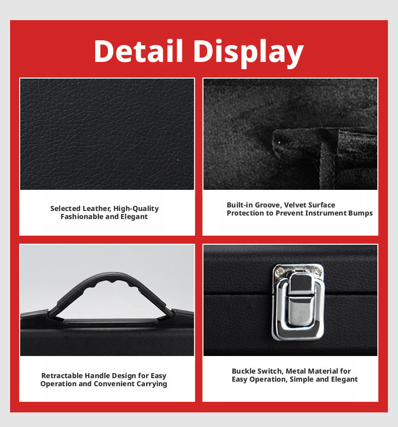 MEIDASI Flute Case & Bag – 16/17‑Hole Wooden Box (Round/Square) + Leather + Canvas Bag