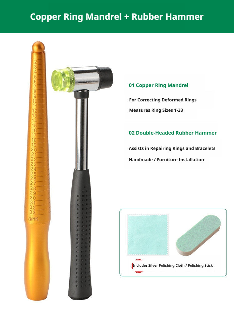 Bracelet & Ring Shaping Kit – Jewelry Repair Tools with Rubber Mallet