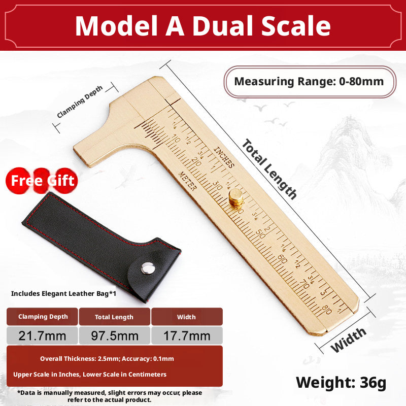 Solid Brass Mini Caliper Set – 0.1mm Accuracy, Jewelry & DIY Measurement