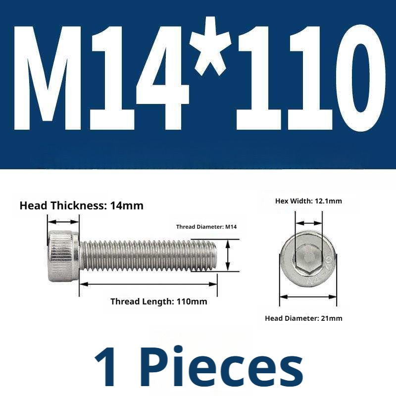 316 Stainless Steel Socket Head Cap Screws – Hex Allen Bolt, M2–M20, GB/T Standard, 4.8 Grade