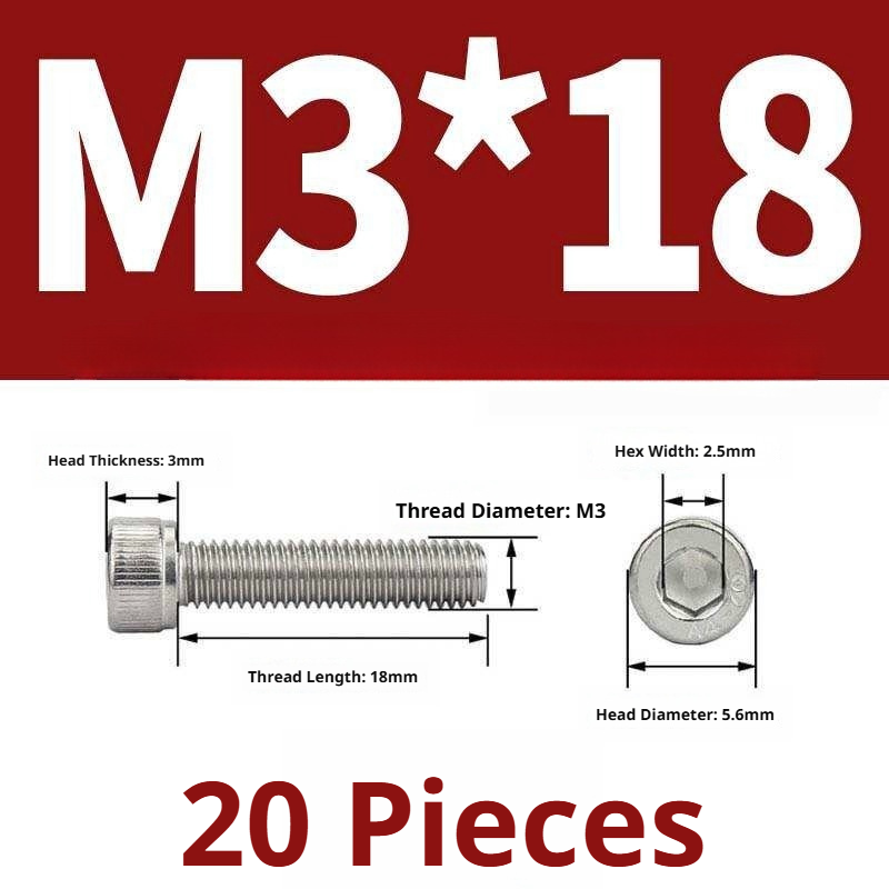 316 Stainless Steel Socket Head Cap Screws – Hex Allen Bolt, M2–M20, GB/T Standard, 4.8 Grade