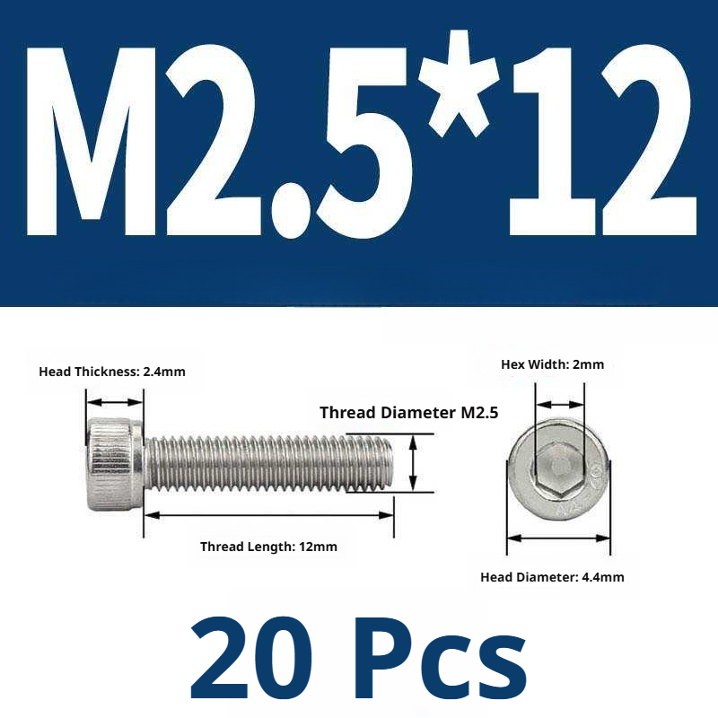 316 Stainless Steel Socket Head Cap Screws – Hex Allen Bolt, M2–M20, GB/T Standard, 4.8 Grade
