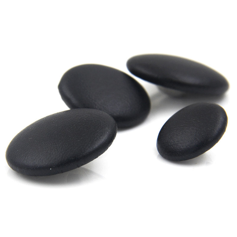 Black Leather Buttons – Multiple Sizes 11mm to 38mm for Coats, Jackets & DIY Crafts (6 or 12 Pack)