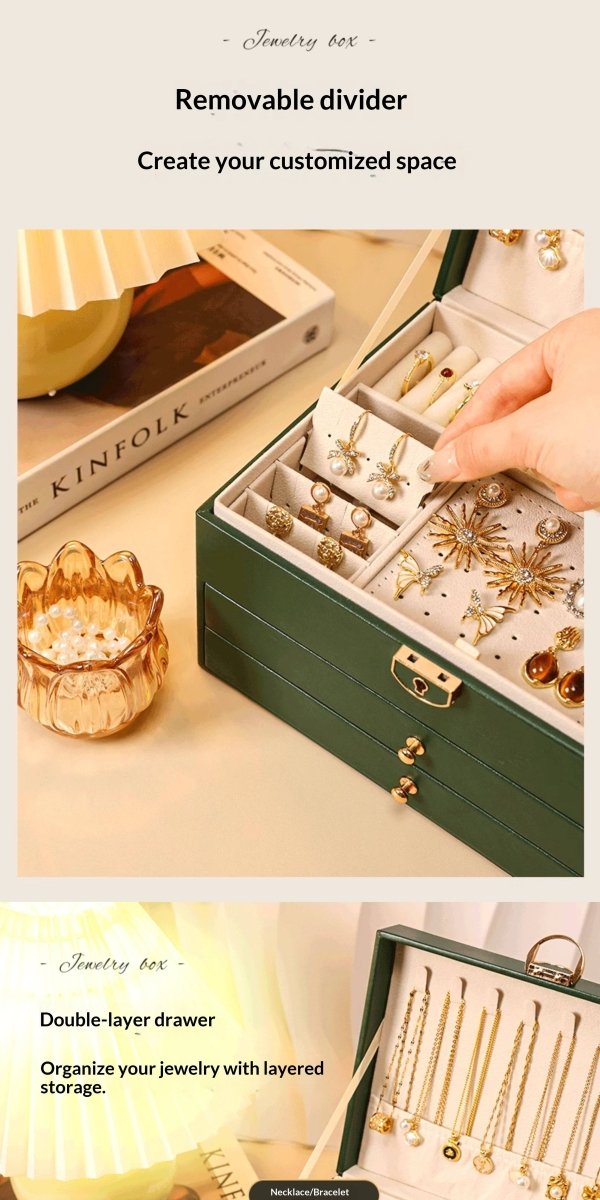 Medieval - Style Large Capacity Jewelry Box – 3 Layers, Lock, Watch Pillow - HomeDIYer