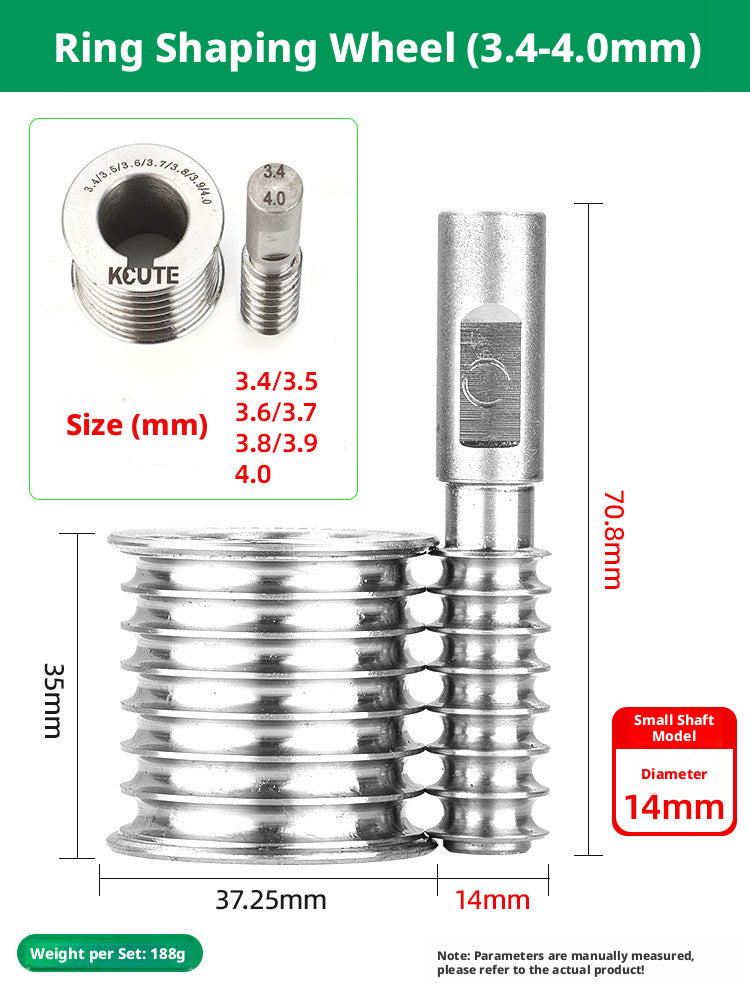 KCUTE Manual Ring Shaping Machine – 40+ Roller Wheels, for Gold/Silver