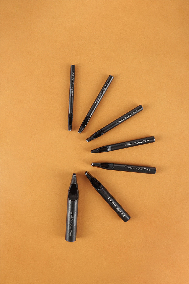 Black Flat Punch Set – Rectangular Hole Punches for Belts, Straps & Leathercraft (2‑5mm × 3‑25mm)