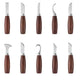 Walnut Wood Carving Knife Set – 5 Blades for Pumpkin, Wood, Wax & Linocut