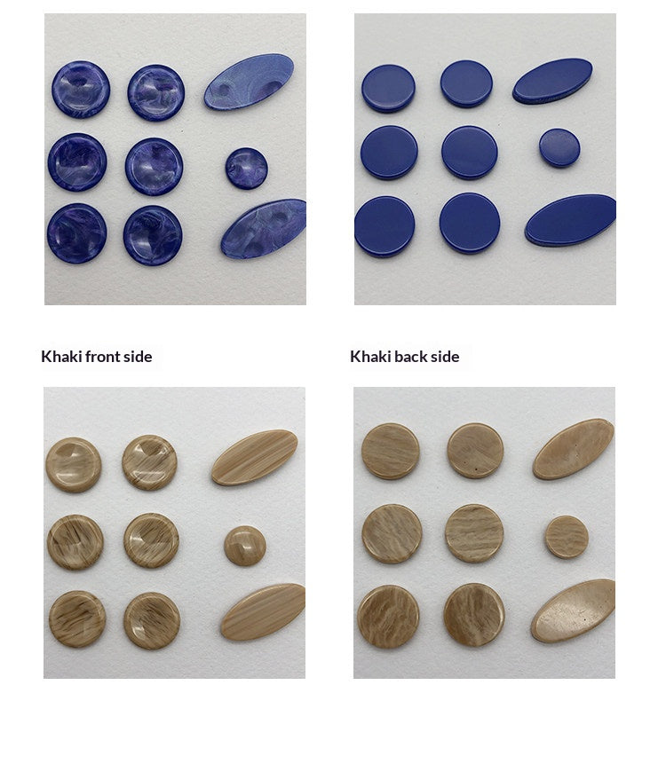 Saxophone Mica Snap Button Set – 9pcs Key Buckle Clips for Alto, Tenor, Soprano (Beige, Blue, Khaki)