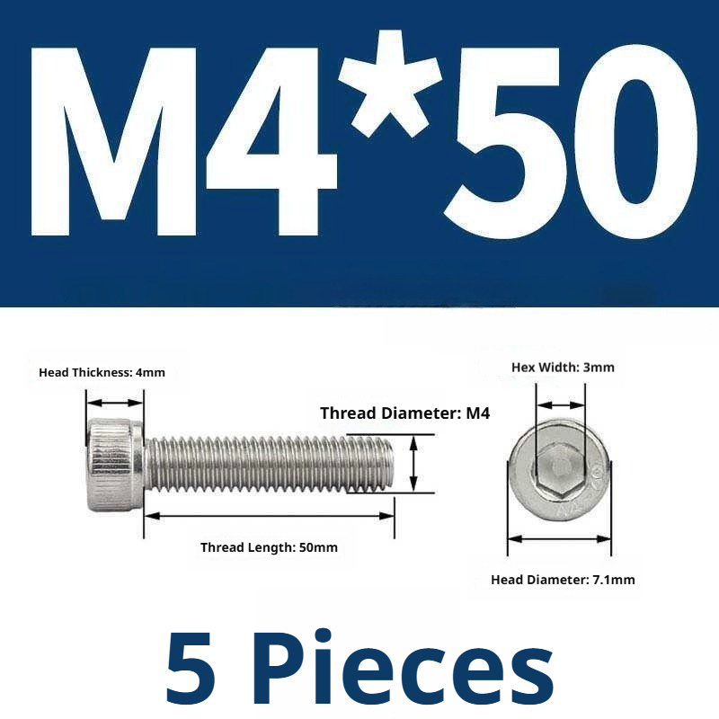 316 Stainless Steel Socket Head Cap Screws – Hex Allen Bolt, M2–M20, GB/T Standard, 4.8 Grade