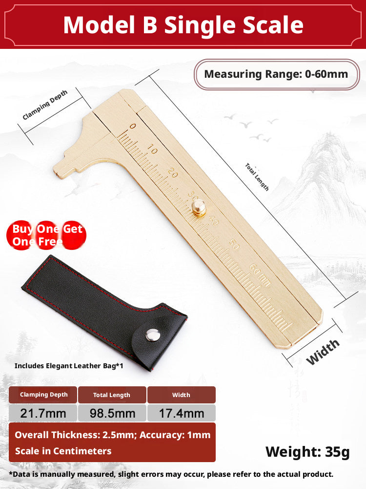 Solid Brass Mini Caliper Set – 0.1mm Accuracy, Jewelry & DIY Measurement