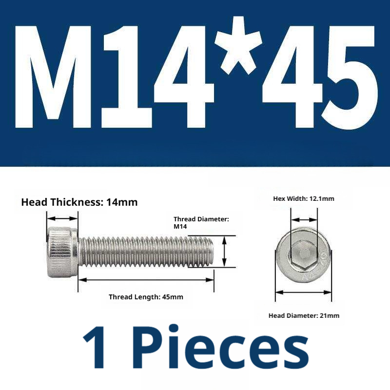 316 Stainless Steel Socket Head Cap Screws – Hex Allen Bolt, M2–M20, GB/T Standard, 4.8 Grade
