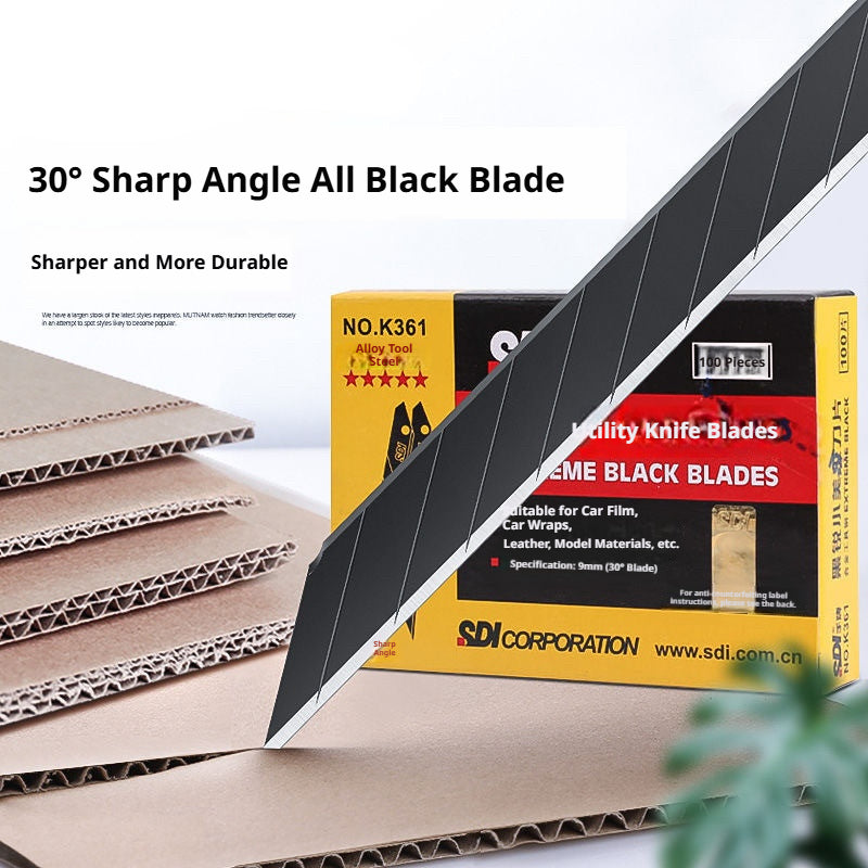 Anti‑Wobble Utility Knife for Leather Cutting – Metal Handle + 30°/60° Blades (9mm)