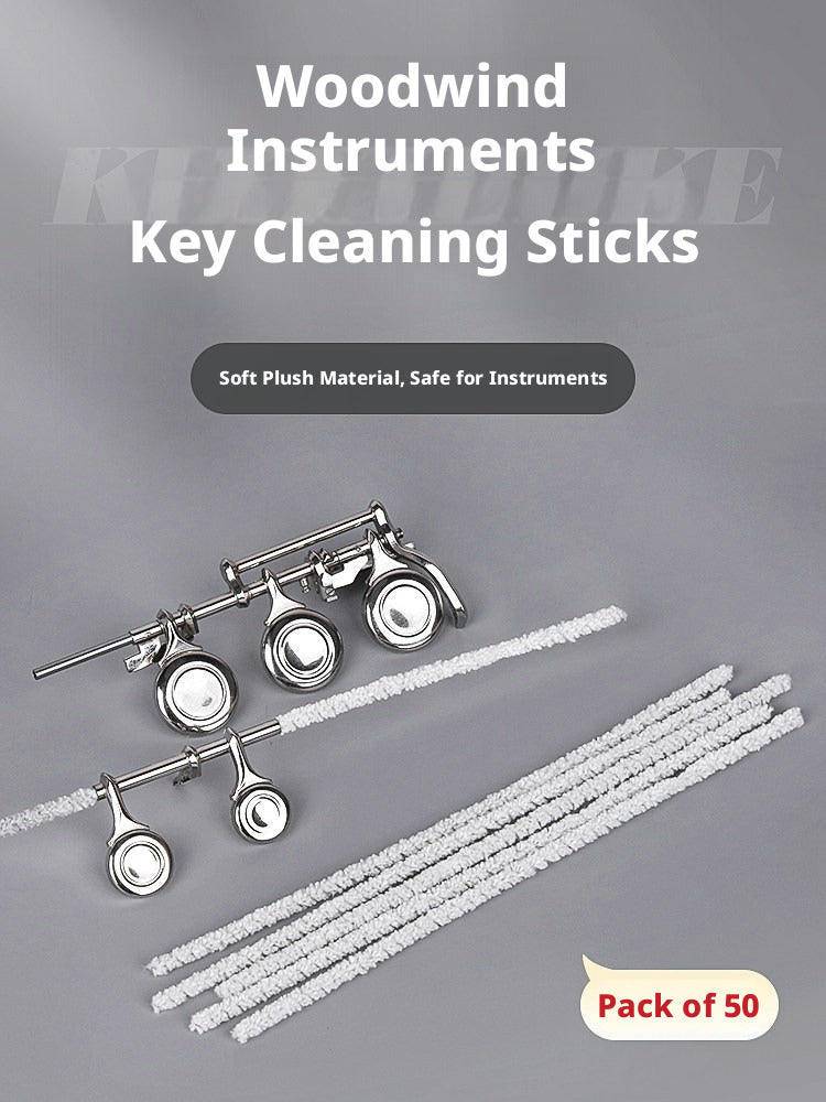 Flexible Woodwind Key Cleaning Sticks – Pack of 50, for Flute, Clarinet, Saxophone, Oboe, Bassoon