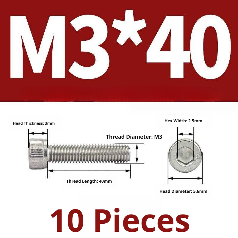 316 Stainless Steel Socket Head Cap Screws – Hex Allen Bolt, M2–M20, GB/T Standard, 4.8 Grade