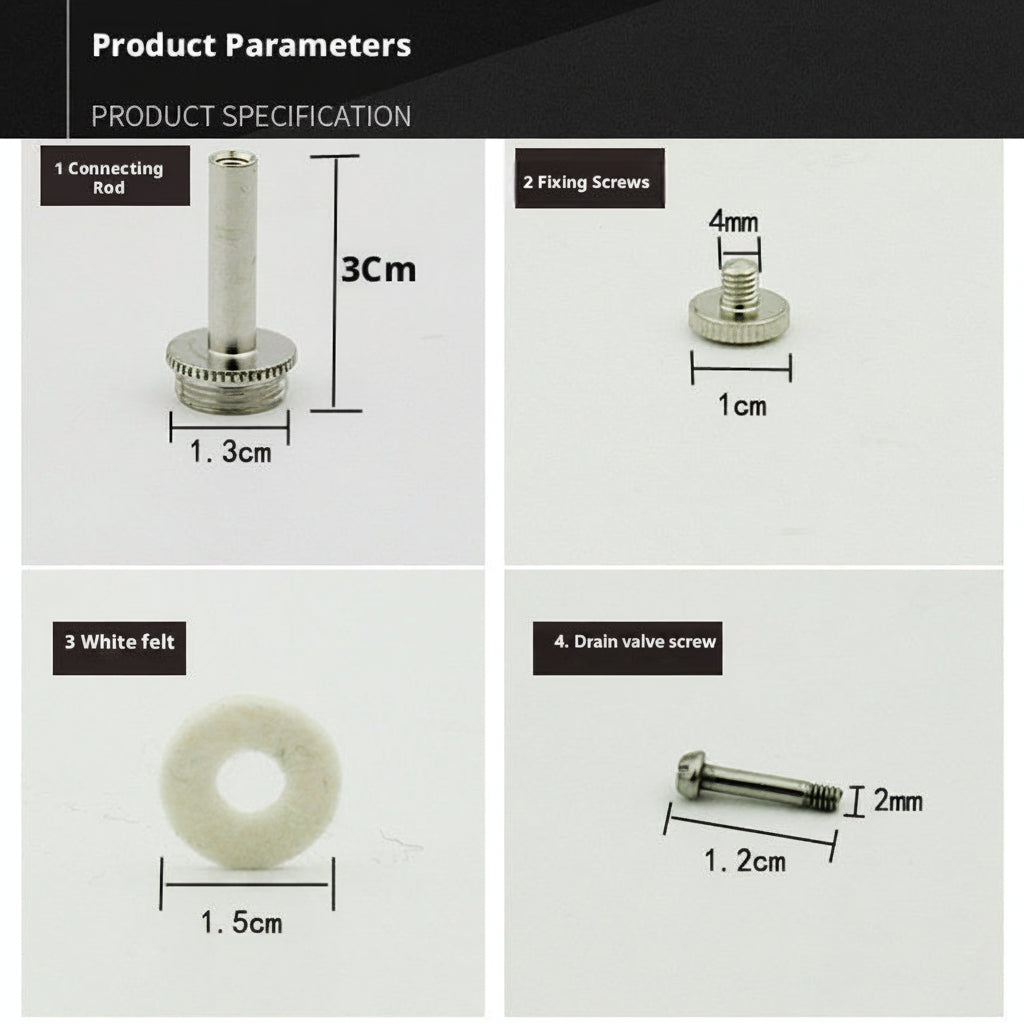 B♭ Trumpet Universal Maintenance Kit – Water Keys, Springs, Covers, Cork Pads, Nozzle Separator & More
