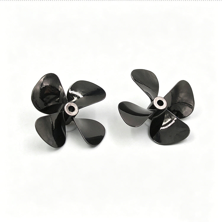 Zinc Alloy 4-Blade RC Boat Propeller - 55mm/60mm CW & CCW Replacement for Fishing Boats, Bait Boats & Remote Control Models