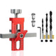 Cabinet Door Installation Jig – Aluminum Alloy Dowel Drilling Guide with 6/8/10mm Drill Bits
