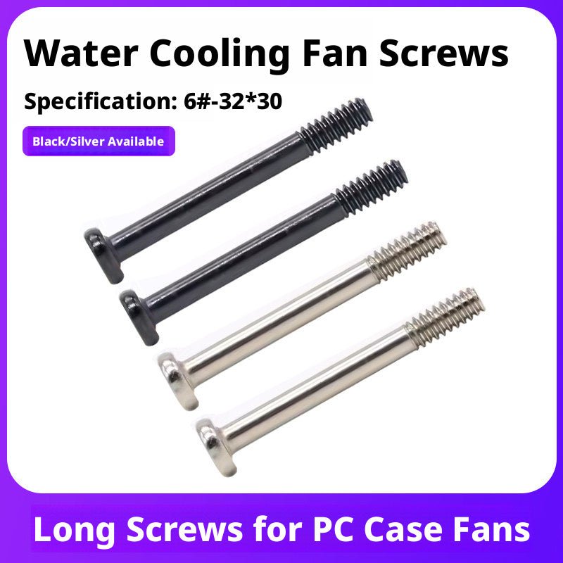 PC Case Fan Long Screws 6 - 32 – 30mm Phillips Round Head, Nickel - Plated Carbon Steel for 25mm Fans | Choose Color & Qty - HomeDIYer