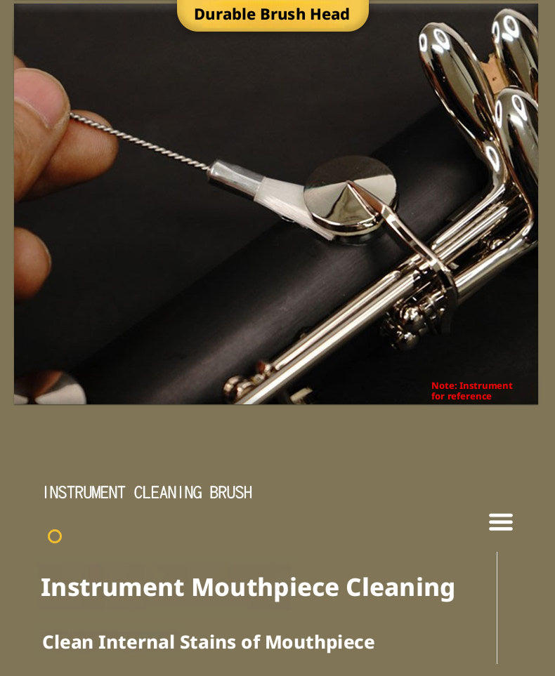 Woodwind Instrument Cleaning Brush Set – Tone Hole/Key & Mouthpiece Brushes for Flute, Clarinet, Saxophone