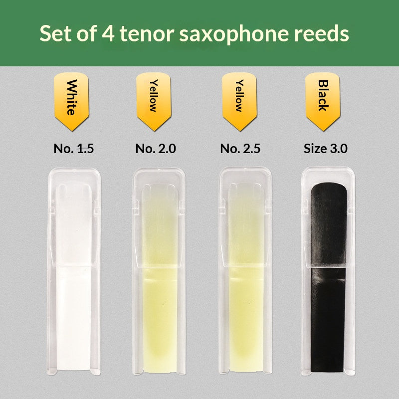 Resin Saxophone & Clarinet Reeds – 1.5 / 2.0 / 2.5 / 3.0 – Single or 4‑Pack (Alto, Tenor, Soprano, Clarinet)