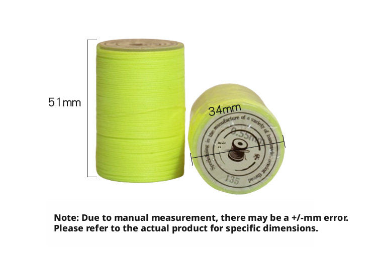 0.55mm Round Waxed Polyester Thread – 63 Colors, 60m Roll for Hand Sewing Leather, Bags, Belts