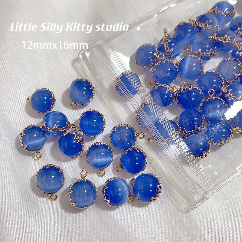 Fairy Opal Pendant Set – 16pcs (White, Pink, Blue, Purple) 12x16mm Simulated Opal Charms for DIY Necklace, Bracelet, Earring Making - HomeDIYer