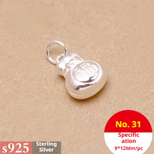 s925 Sterling Silver Pendants & Beads – 40+ Shapes for DIY Red String Bracelets, Crystal Jewelry, Handmade Weaving Accessories