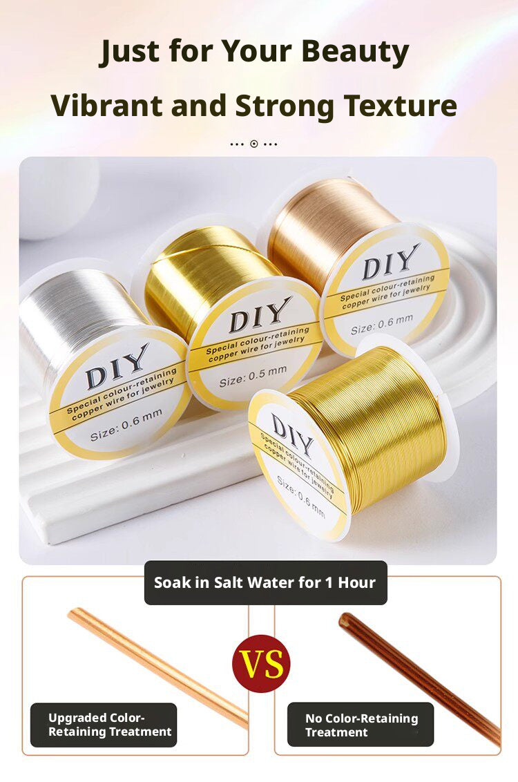 100m Color‑Retaining Copper Wire – DIY Wire Wrapping & Flower Making