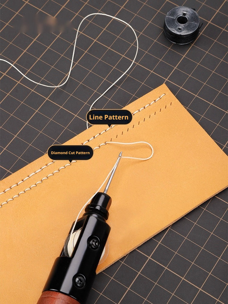 Leather Hand Sewing Tool – Hand Stitcher for Bags, Belts, Saddles (Lock Stitch) with 25 Color Waxed Thread