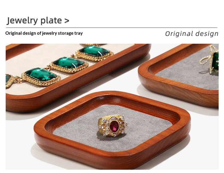 Premium Solid Wood Jewelry Display Trays for Photography & Organizing