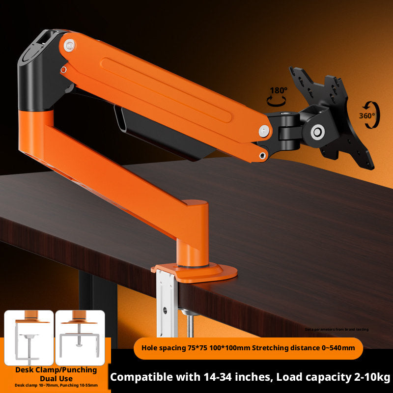 Gas Spring Monitor Arm – 17–35 Inch, 2–9 kg, 360° Swivel, Clamp & Grommet Mount