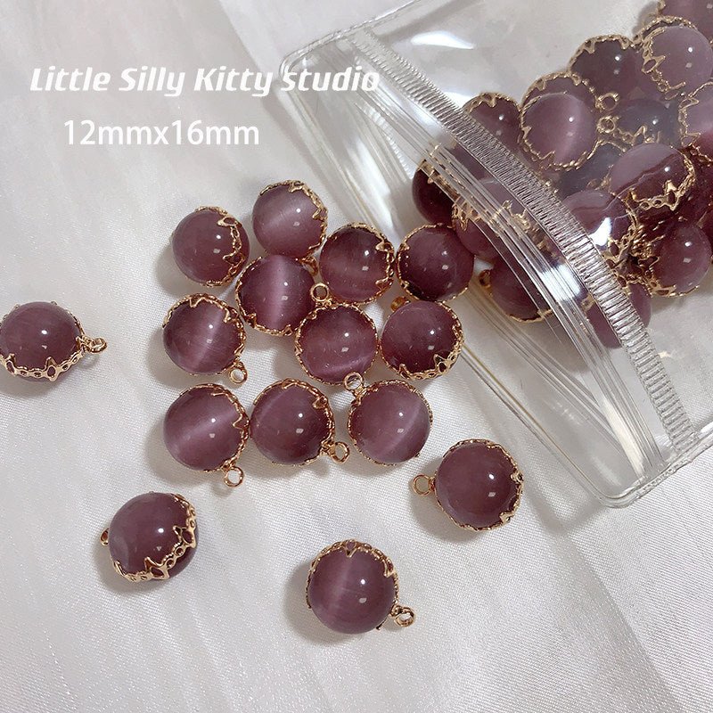 Fairy Opal Pendant Set – 16pcs (White, Pink, Blue, Purple) 12x16mm Simulated Opal Charms for DIY Necklace, Bracelet, Earring Making - HomeDIYer