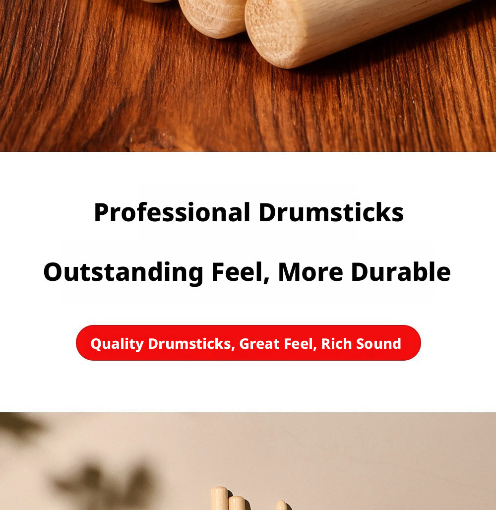 MUSO North American Wood Drumsticks – 7A / 5A / 5B (Hickory/Pecan) with Free Engraving